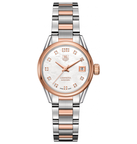 TAG Heuer Carrera Calibre 9 28 Stainless Steel / Rose Gold / MOP - Diamond / Bracelet